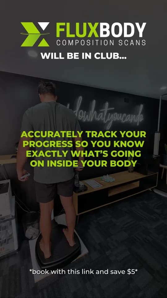Example FluxBody Instagram story announcing a scan day in club